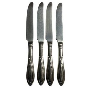 Wallace Silver Vista Pattern 18 8 Glossy Discontinued 4 knives 9 1/2 Inches